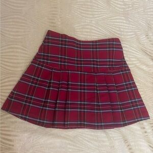 Preppy Coquette Red Plaid Pleated Mini Skirt - Classic Schoolgirl Style